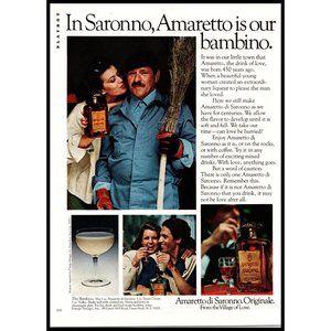 1978 Amaretto di Saronno Italy VintagePrint Ad Italian Couples Bambino Wall Art
